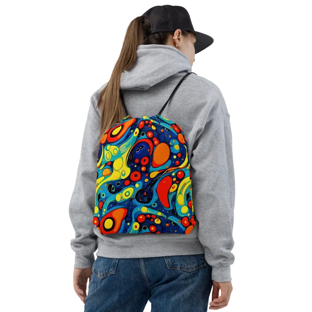 Vivid Amoeba on Drawstring Bag — Front