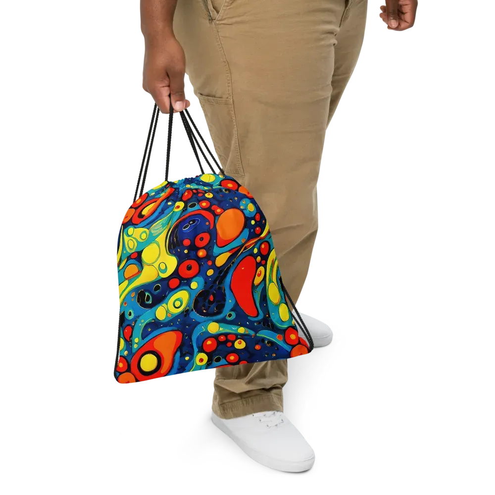 Vivid Amoeba on Drawstring Bag — Front