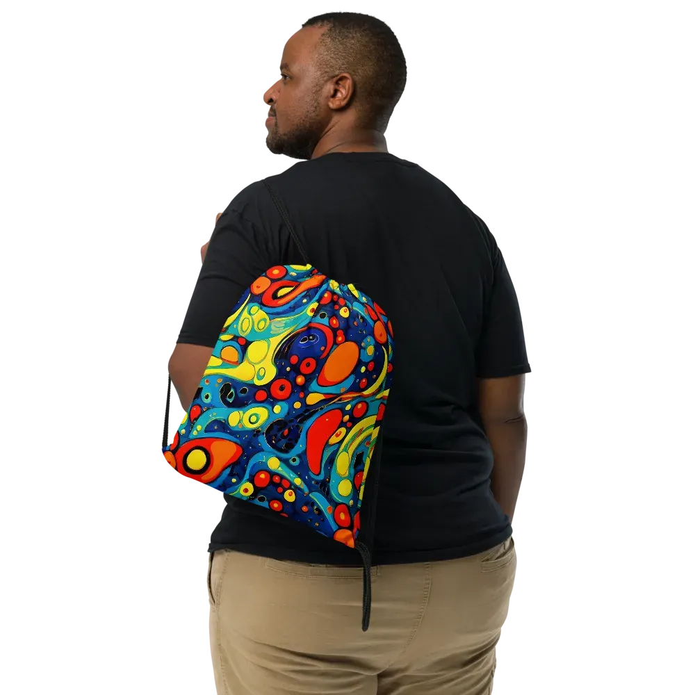 Vivid Amoeba on Drawstring Bag — Front