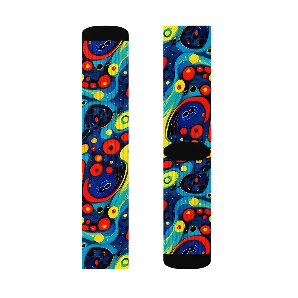 Vivid Amoeba on Socks — Left Sock