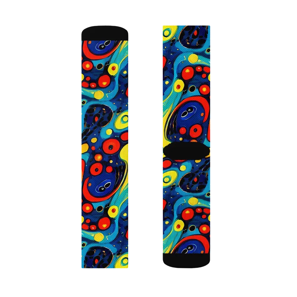 Vivid Amoeba on Socks — Right Sock