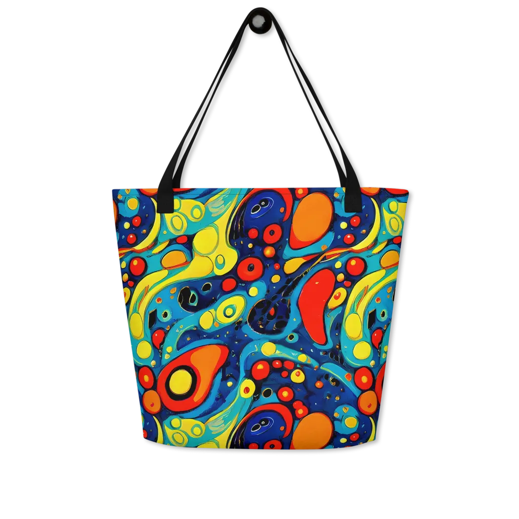 Vivid Amoeba on Large Tote Bag W/ Pocket — Front