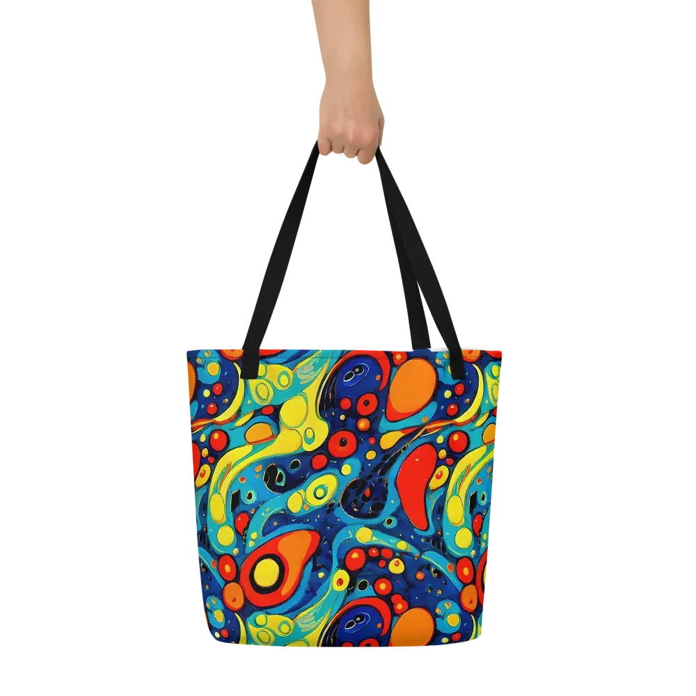 Vivid Amoeba on Large Tote Bag W/ Pocket — Front