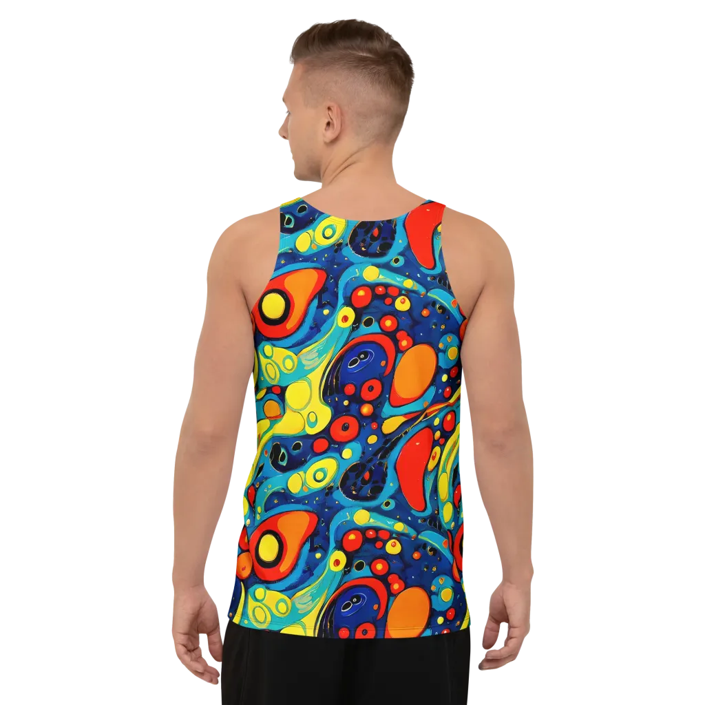 Vivid Amoeba on Men's Tank Top — Back
