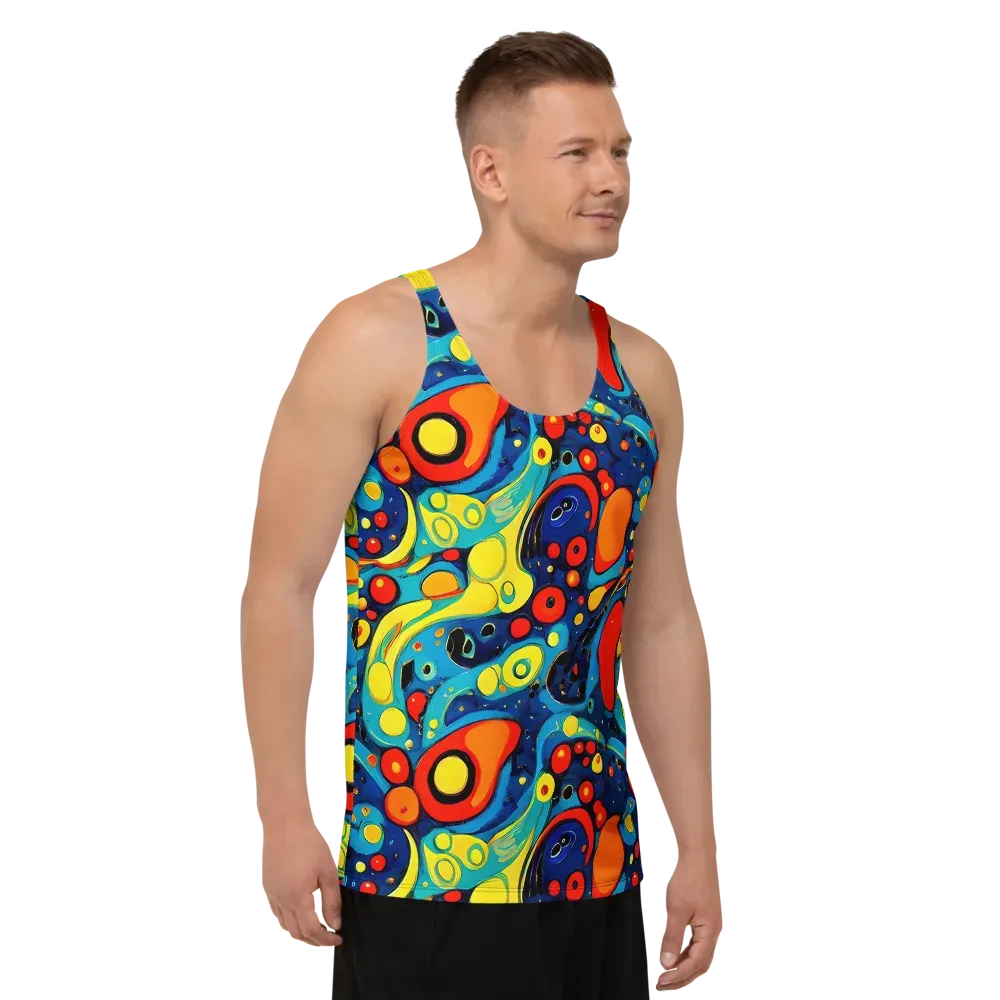 Vivid Amoeba on Men's Tank Top — Right Front