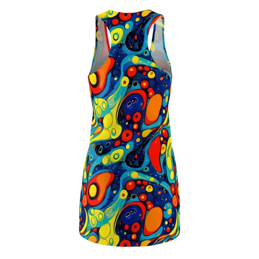 Vivid Amoeba on Racerback Dress — Back
