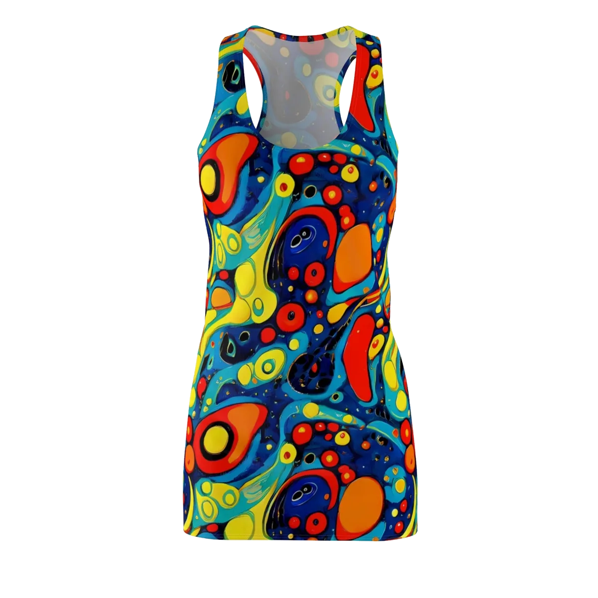 Vivid Amoeba on Racerback Dress — Front