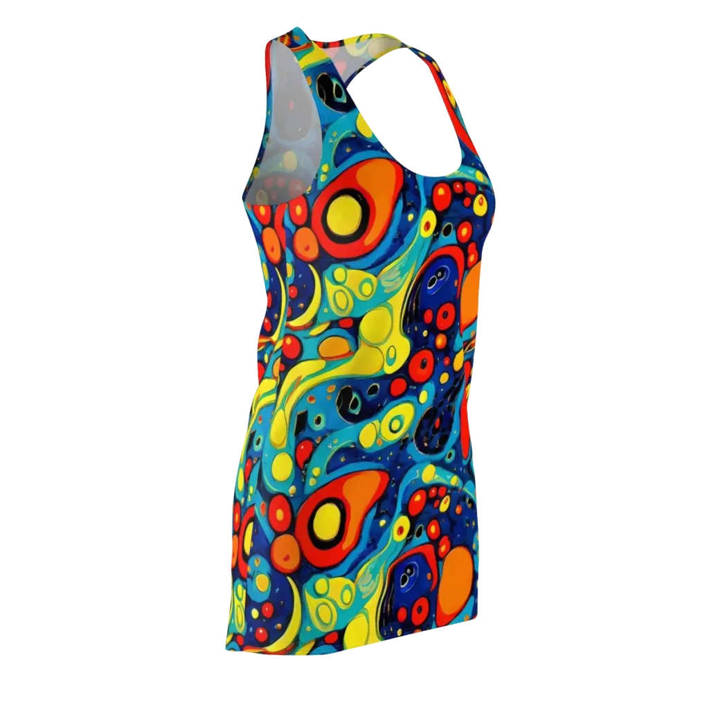 Vivid Amoeba on Racerback Dress — Front Side