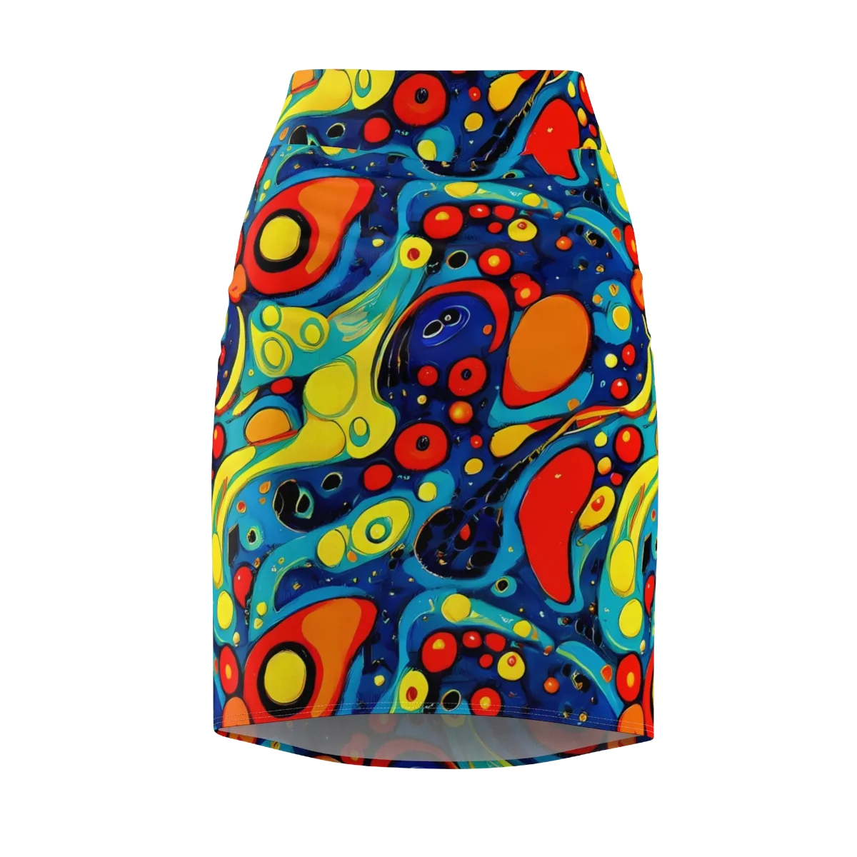 Vivid Amoeba on Pencil Skirt — Front