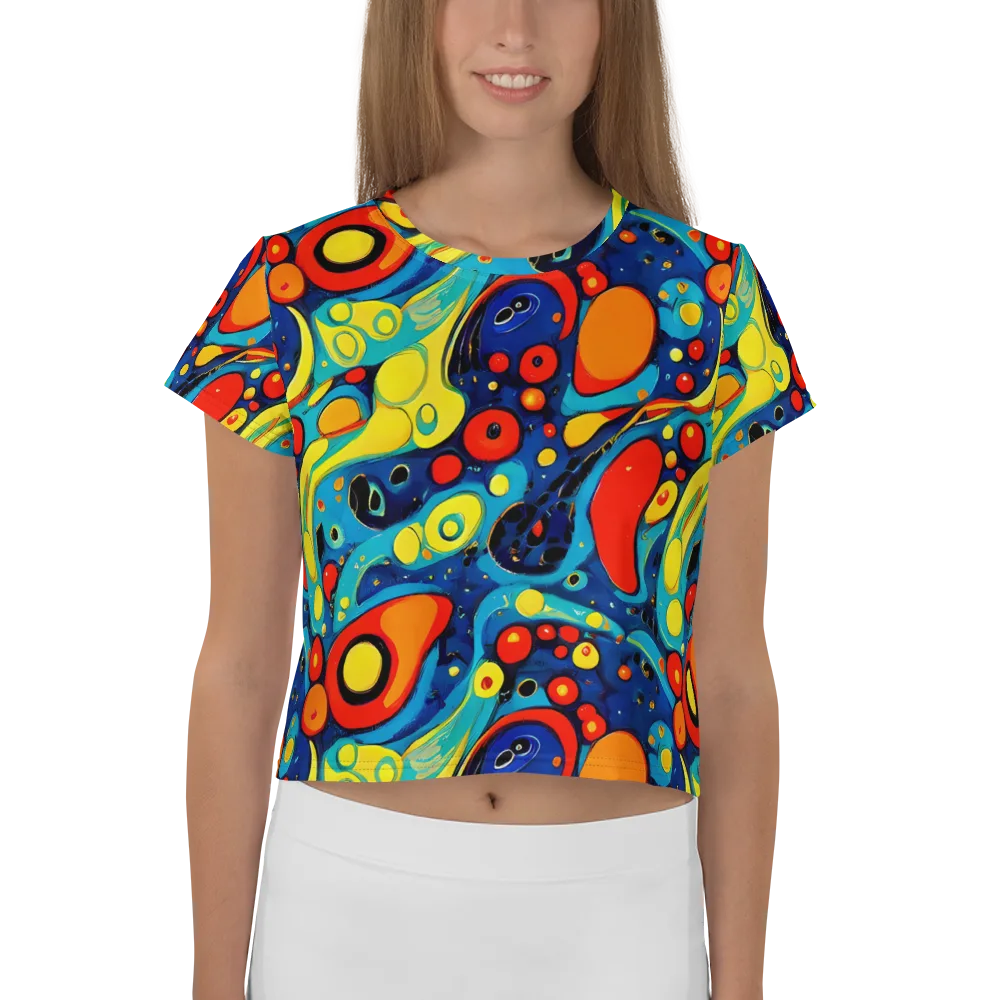 Vivid Amoeba on Crop Tee — Front