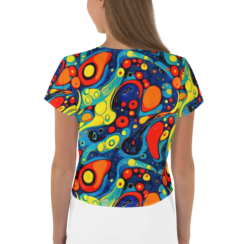 Vivid Amoeba on Crop Tee — Back