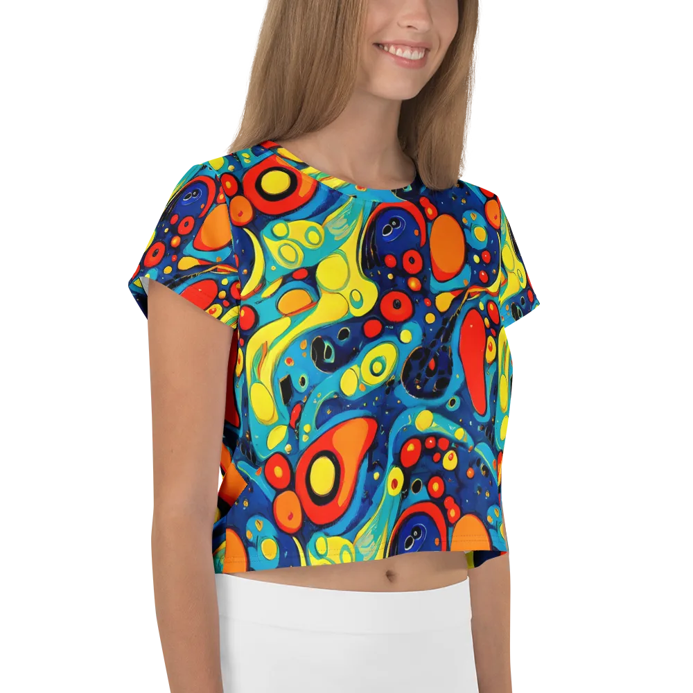 Vivid Amoeba on Crop Tee — Right