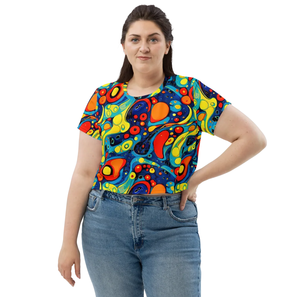 Vivid Amoeba on Crop Tee — Front