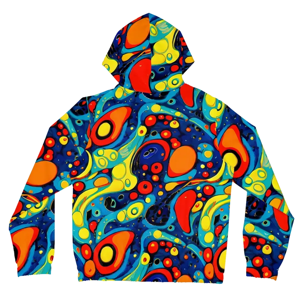 Vivid Amoeba on Women's Full-Zip Hoodie — Back