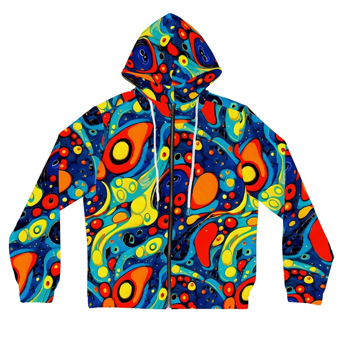 Vivid Amoeba on Women's Full-Zip Hoodie — Front