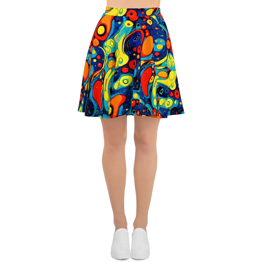 Vivid Amoeba on Skater Skirt — Front
