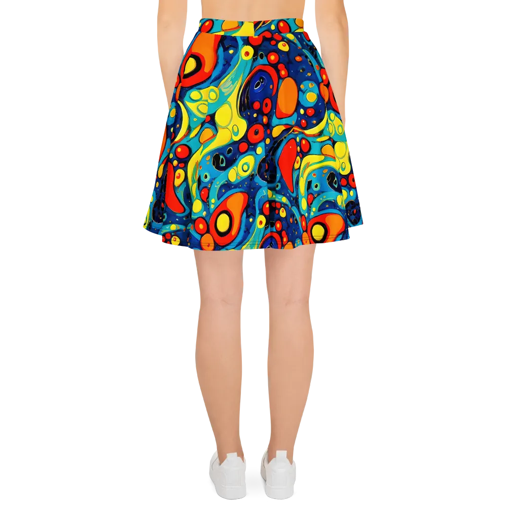Vivid Amoeba on Skater Skirt — Back