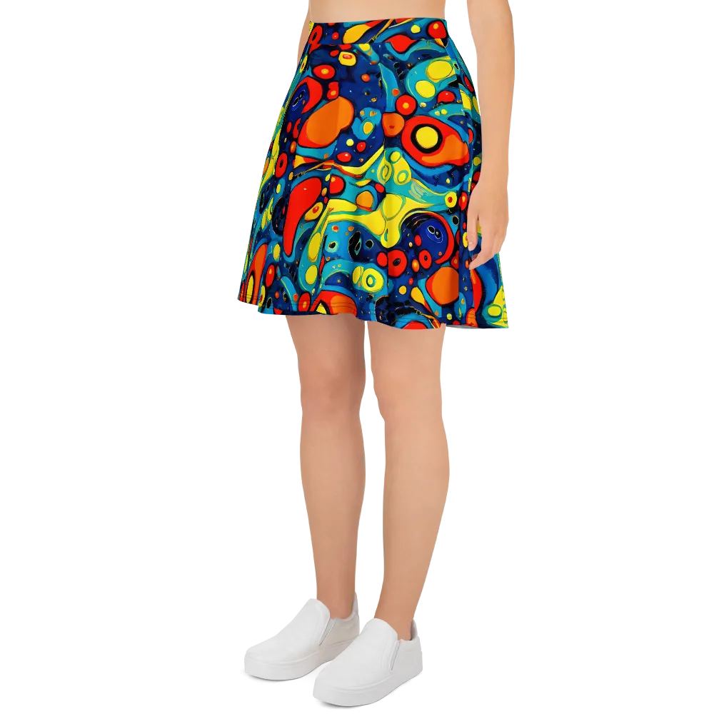 Vivid Amoeba on Skater Skirt — Left