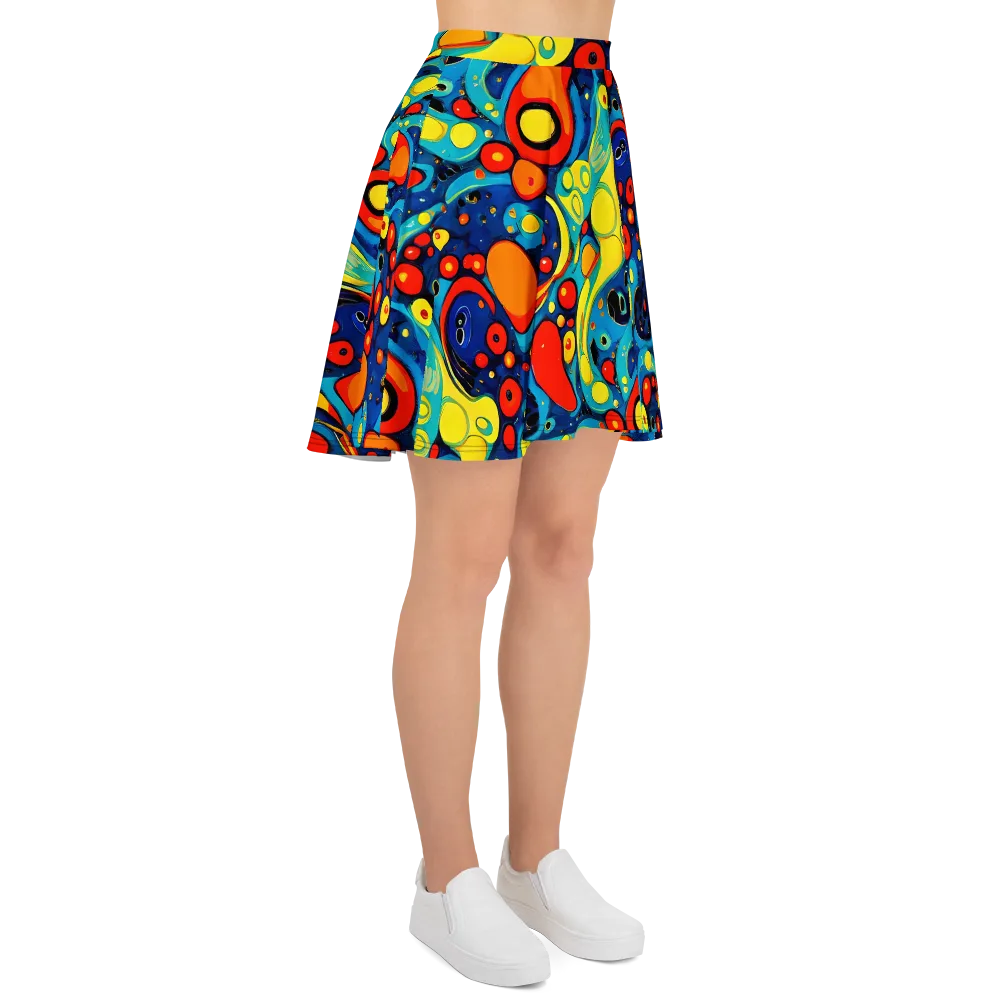 Vivid Amoeba on Skater Skirt — Right
