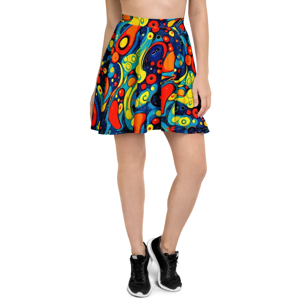 Vivid Amoeba on Skater Skirt — Front