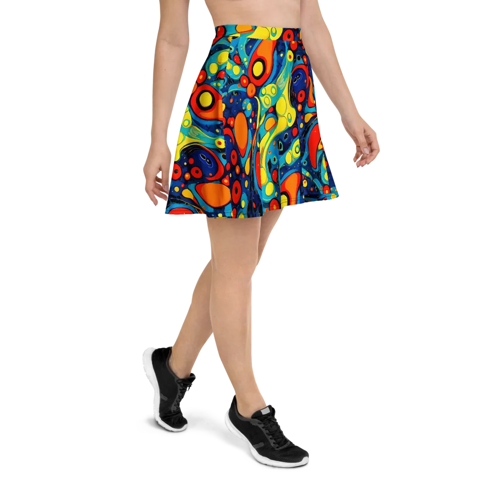 Vivid Amoeba on Skater Skirt — Right