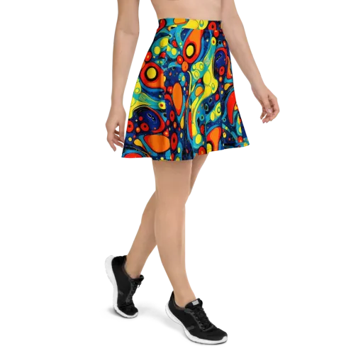 Vivid Amoeba on a Skater Skirt