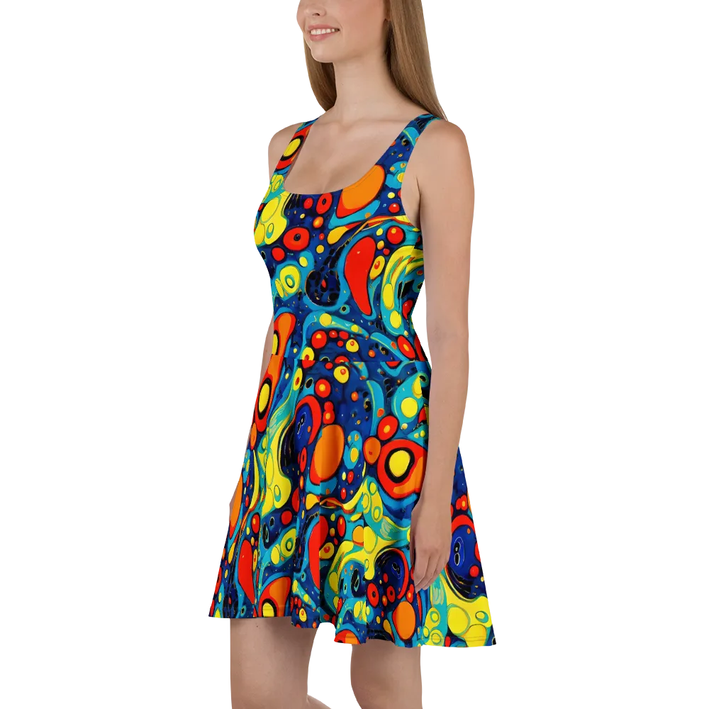 Vivid Amoeba on Skater Dress — Left