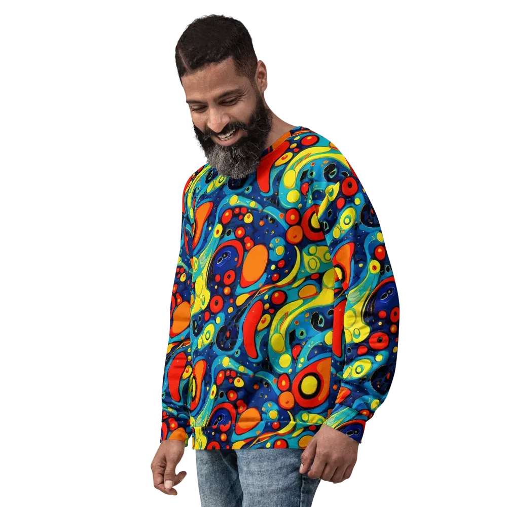 Vivid Amoeba on Sweatshirt — Left Front