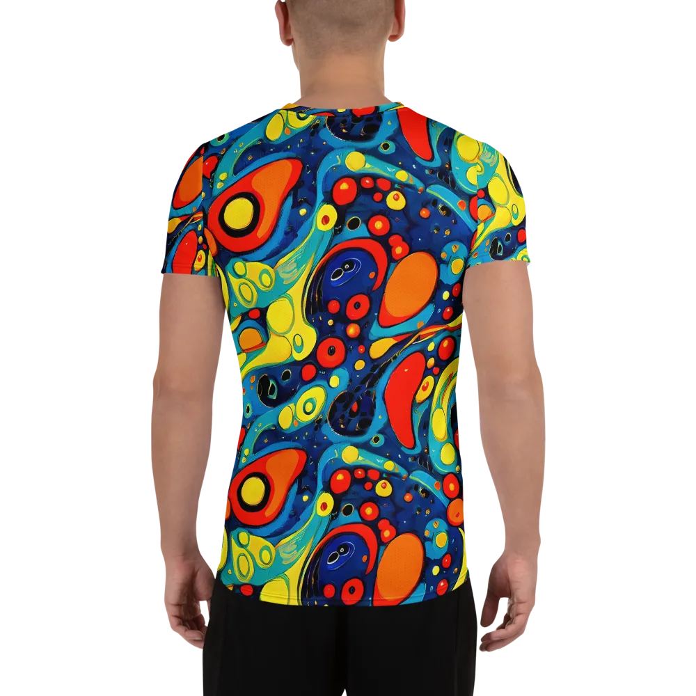 Vivid Amoeba on Men's Athletic T-Shirt — Back