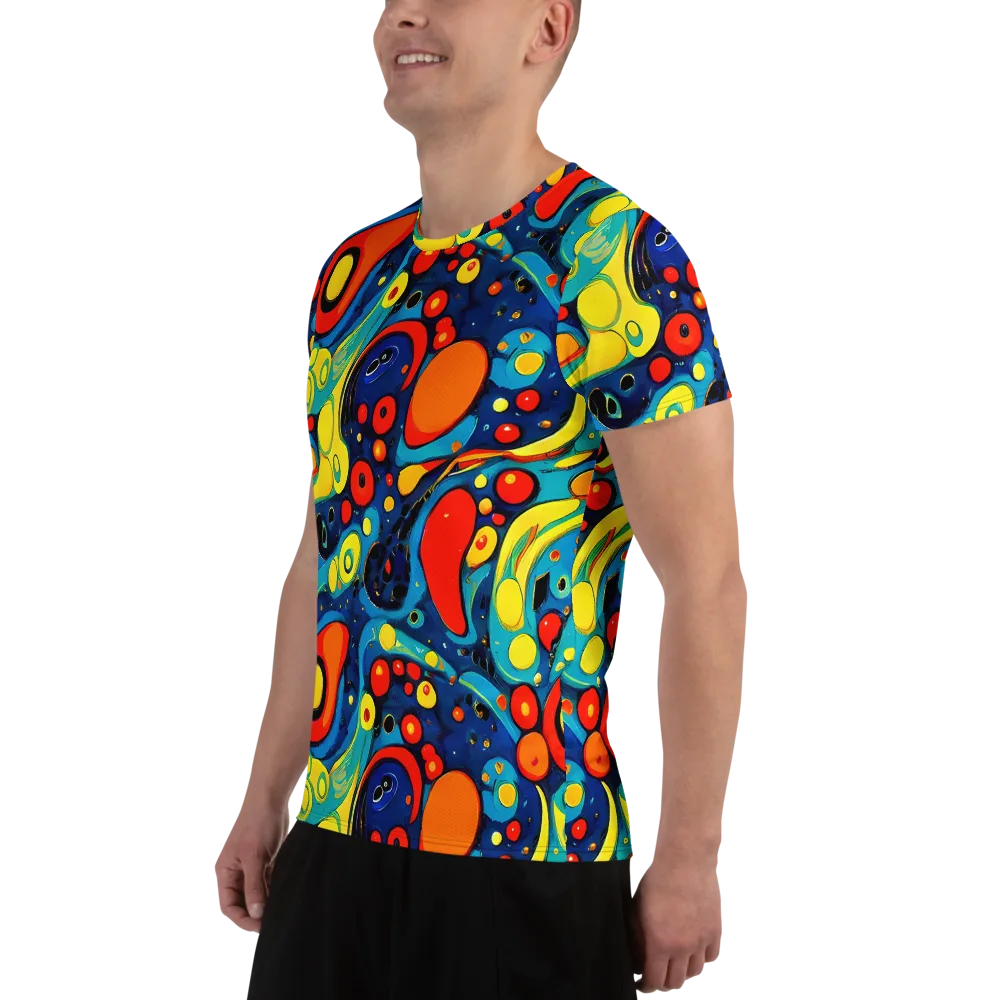 Vivid Amoeba on Men's Athletic T-Shirt — Left