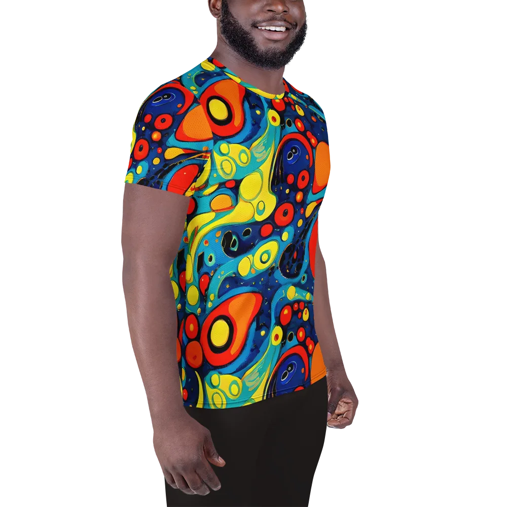 Vivid Amoeba on Men's Athletic T-Shirt — Right