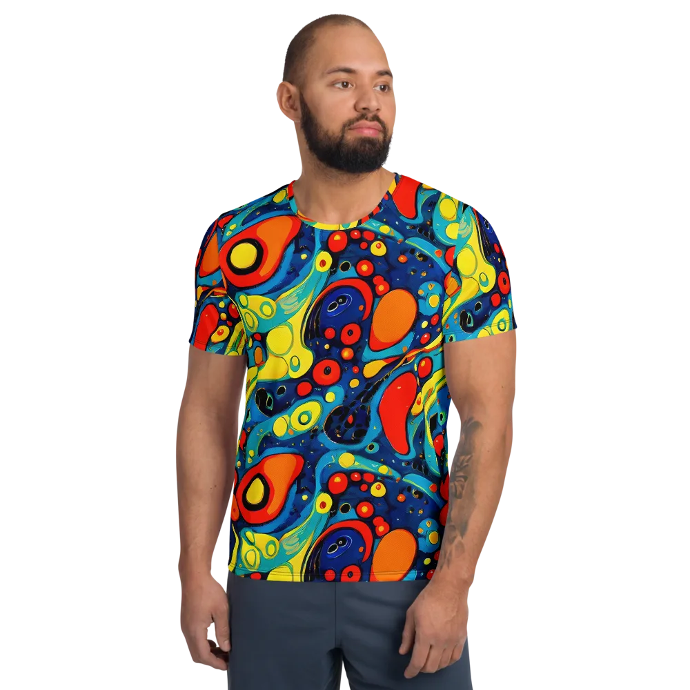 Vivid Amoeba on Men's Athletic T-Shirt — Front
