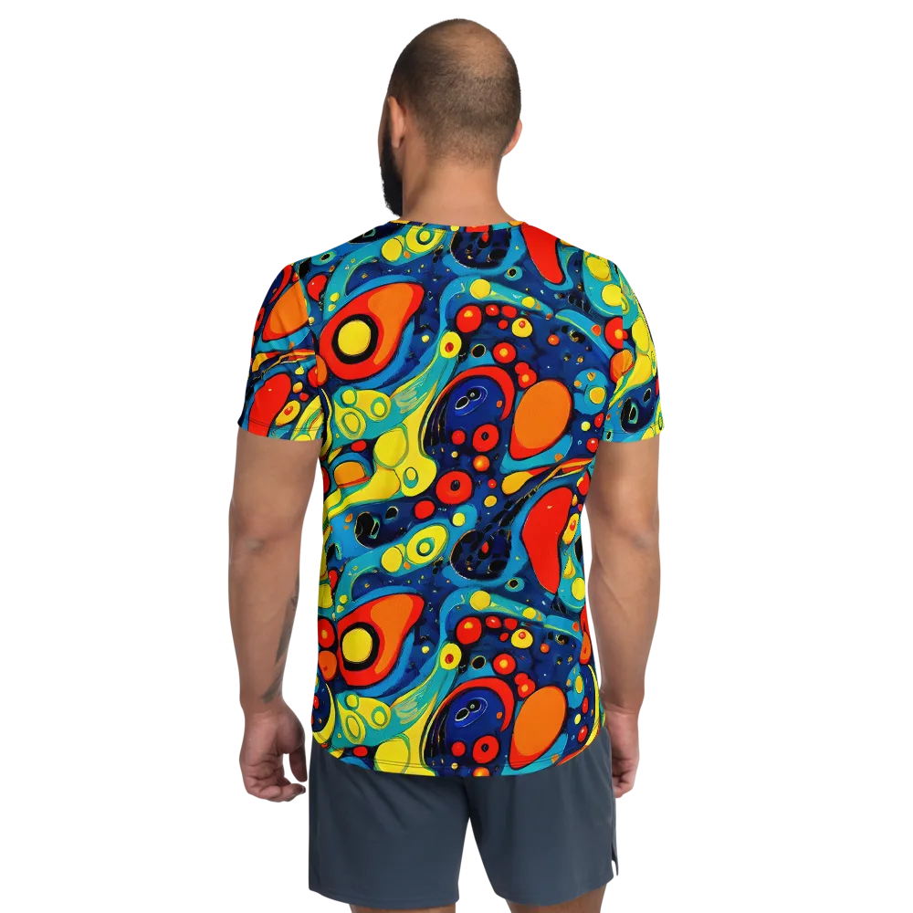 Vivid Amoeba on Men's Athletic T-Shirt — Back