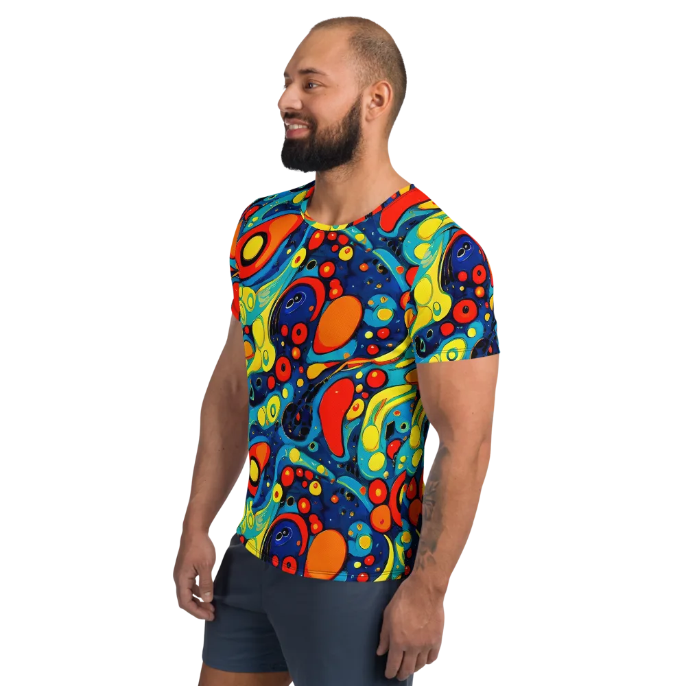 Vivid Amoeba on Men's Athletic T-Shirt — Left