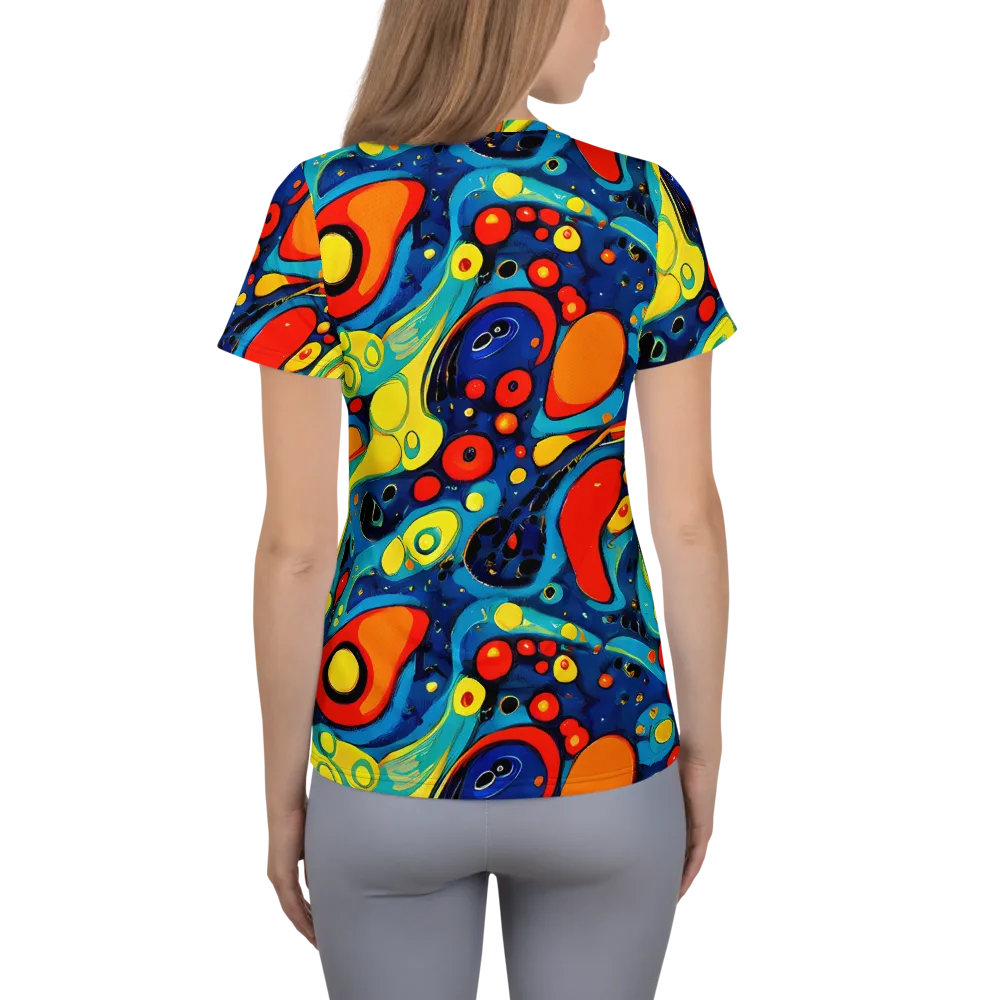 Vivid Amoeba on Women's Athletic T-Shirt — Back