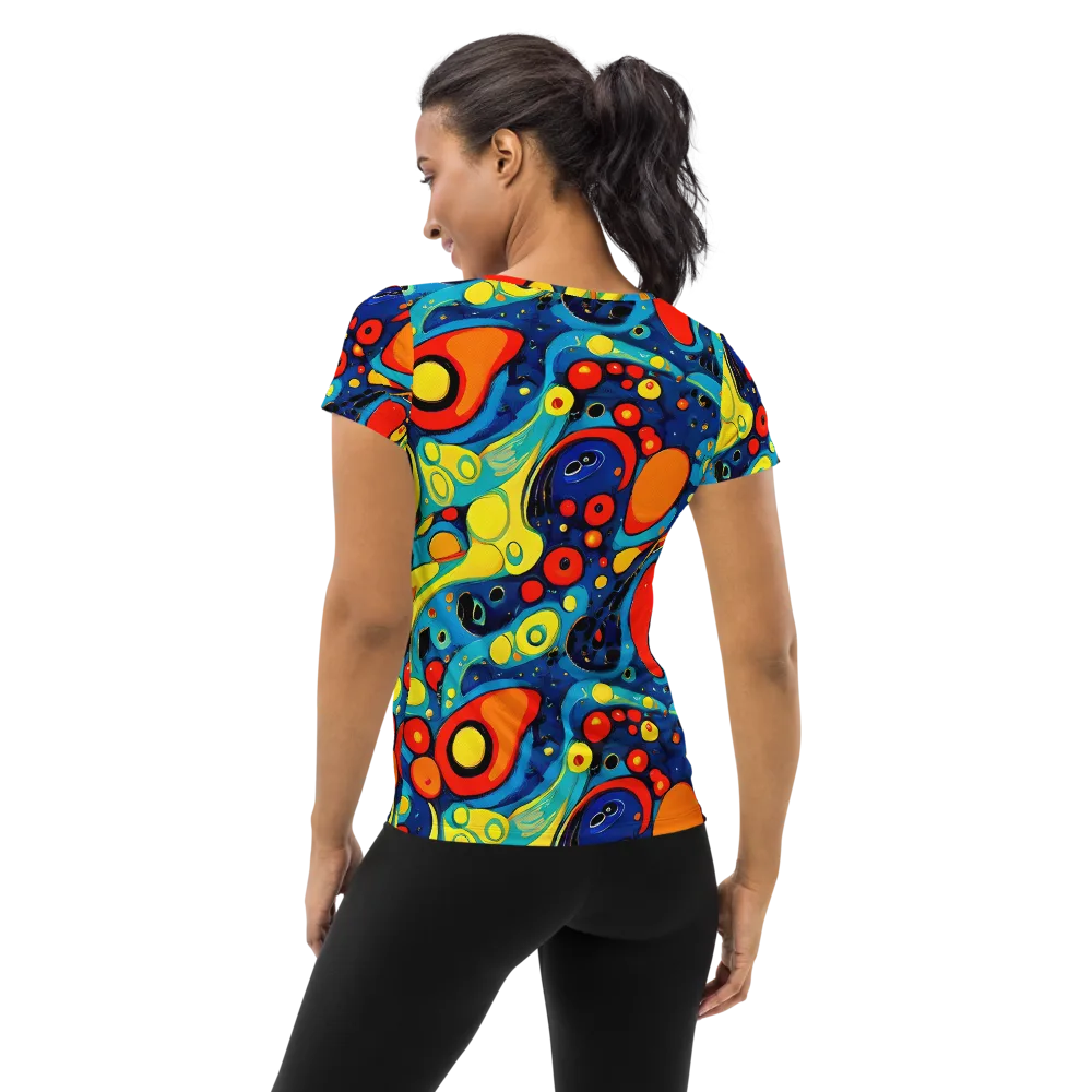 Vivid Amoeba on Women's Athletic T-Shirt — Back