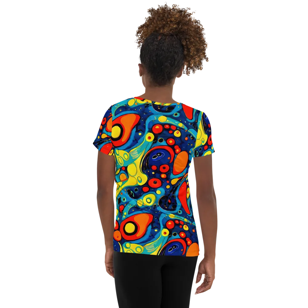 Vivid Amoeba on Women's Athletic T-Shirt — Back