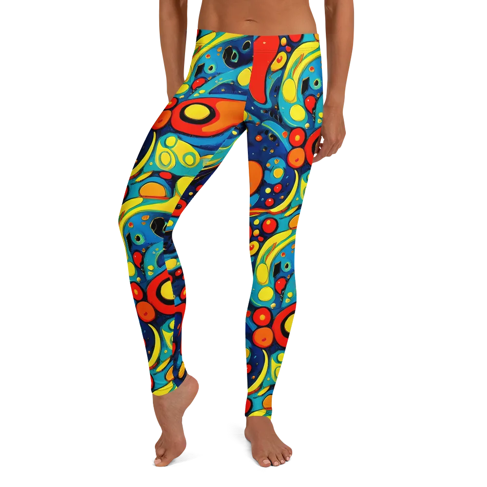 Vivid Amoeba on Leggings — Front