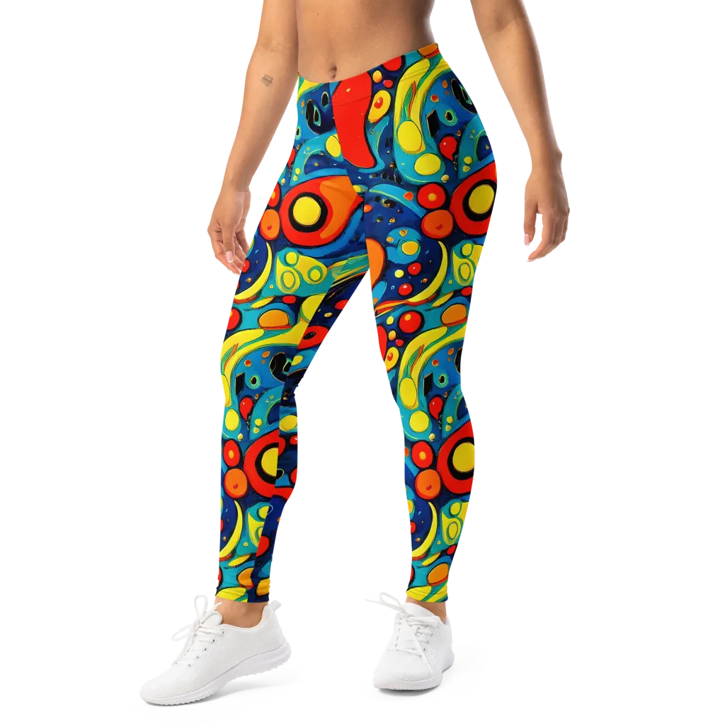 Vivid Amoeba on Leggings — Left Front