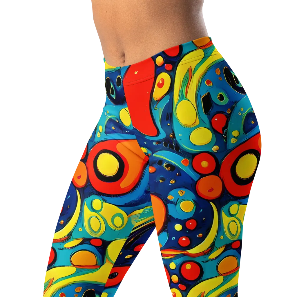 Vivid Amoeba on Leggings — Left Front