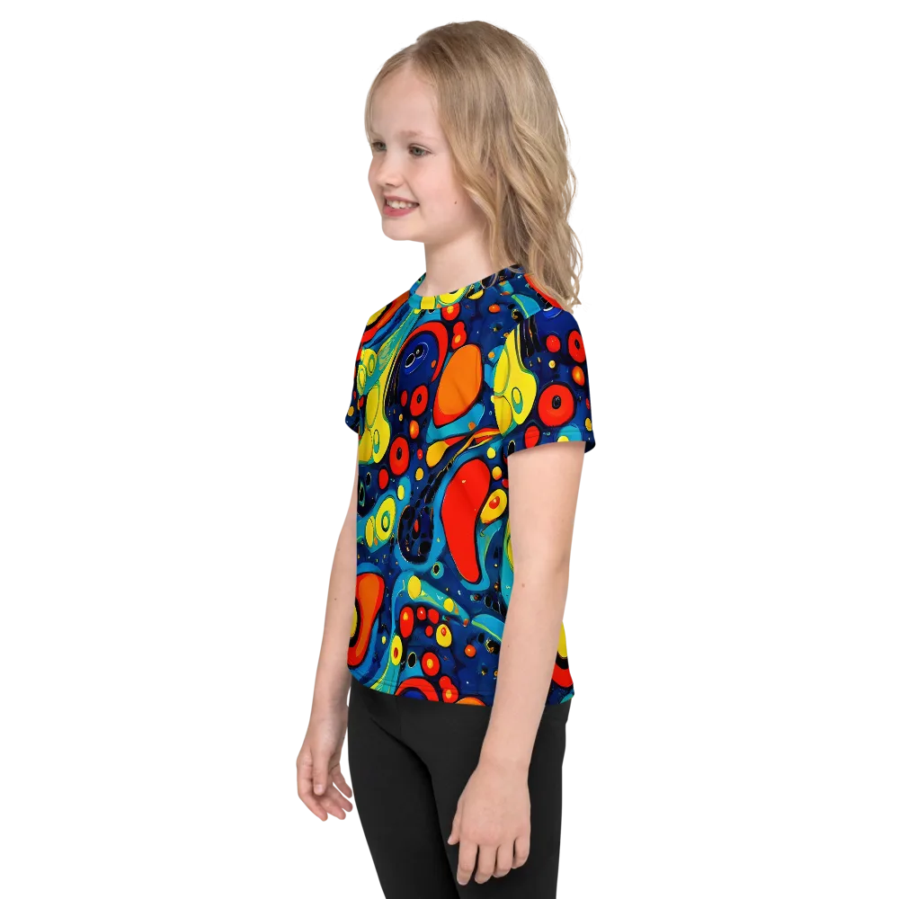 Vivid Amoeba on Kids Crew Neck T-Shirt — Left