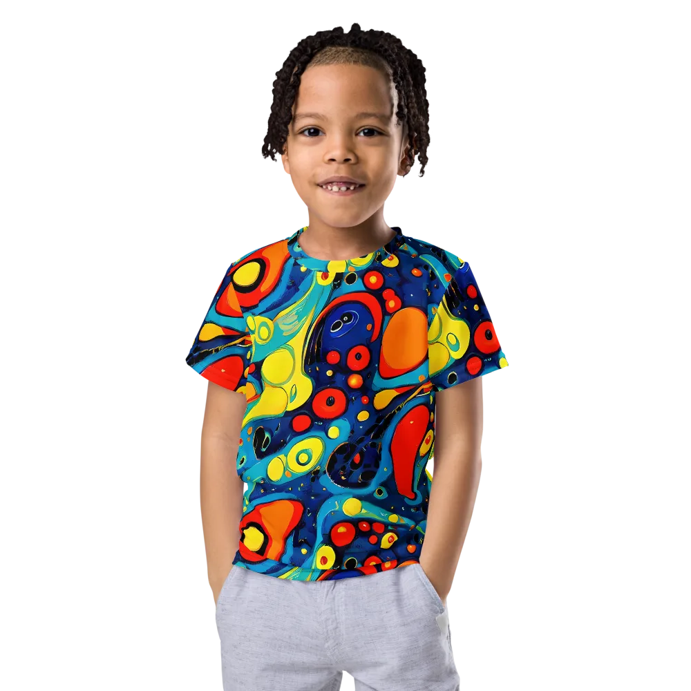 Vivid Amoeba on Kids Crew Neck T-Shirt — Front