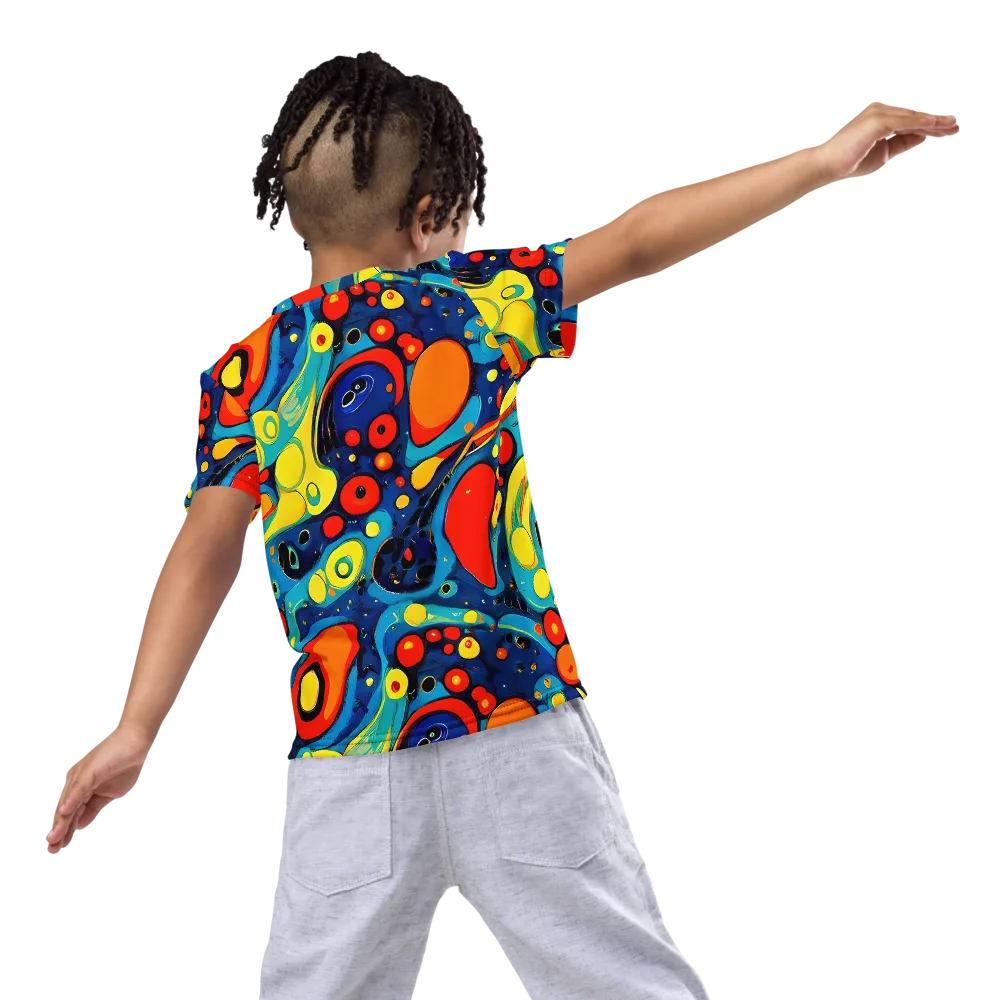 Vivid Amoeba on Kids Crew Neck T-Shirt — Back