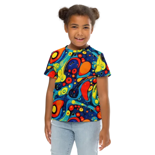 Vivid Amoeba on a Kids Crew Neck T-Shirt