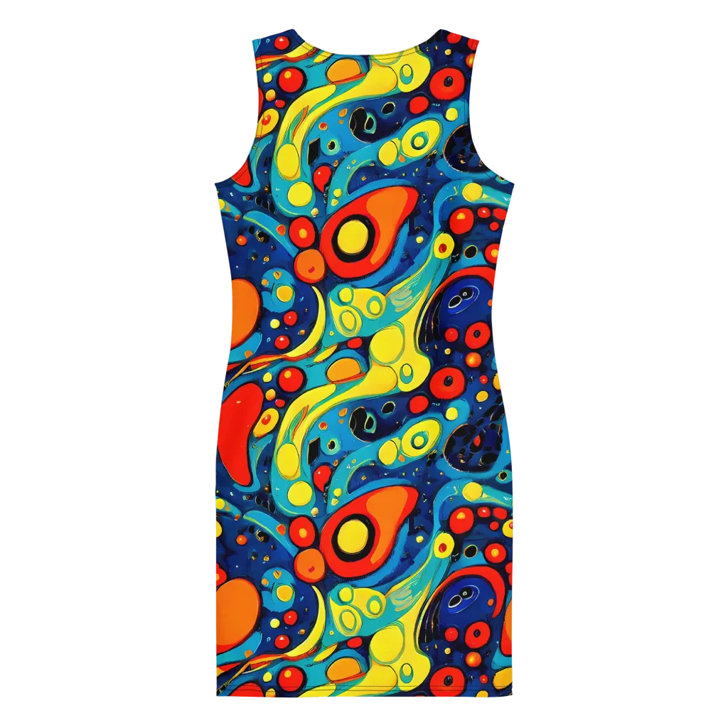 Vivid Amoeba on Bodycon Dress — Back