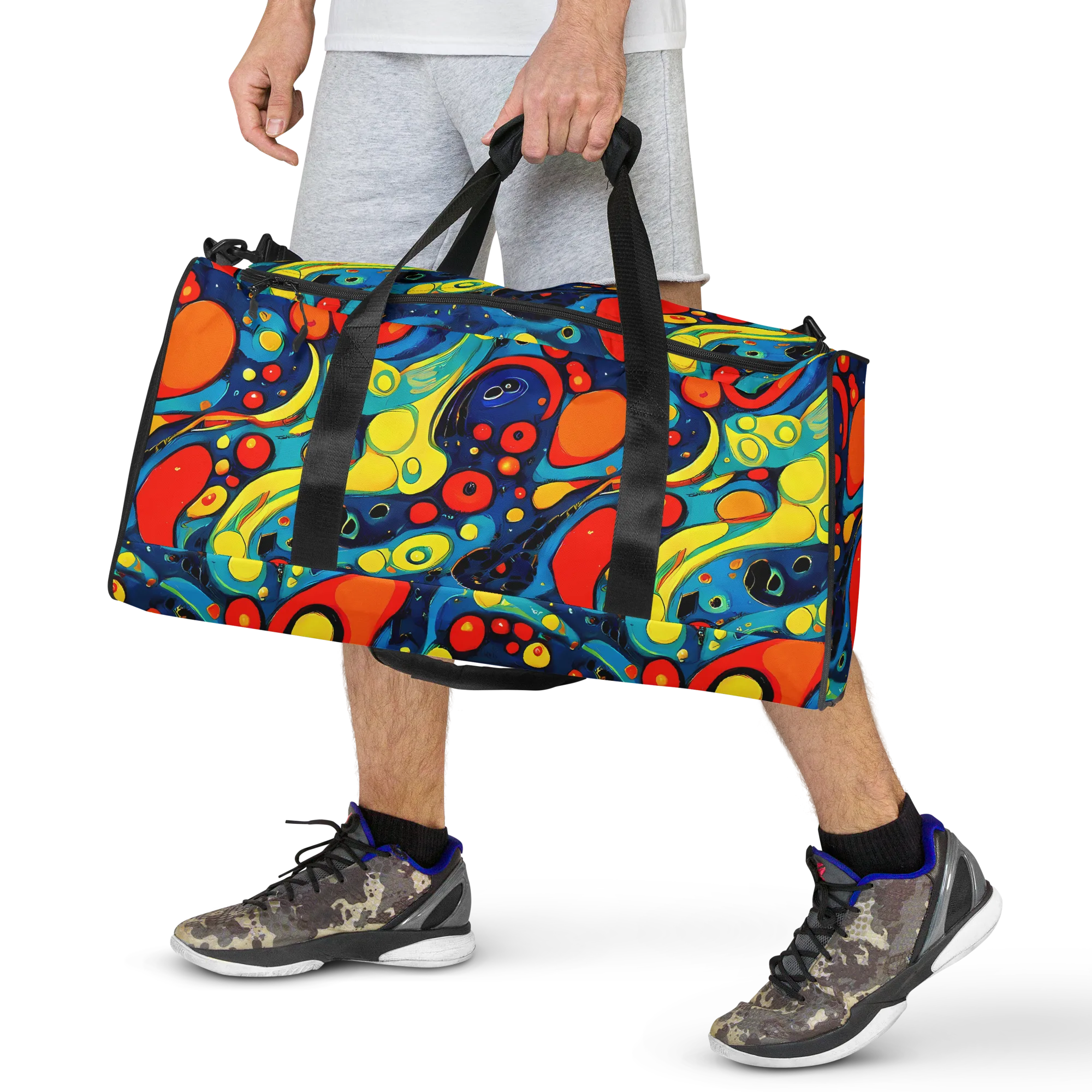Vivid Amoeba on Duffle Bag — Front