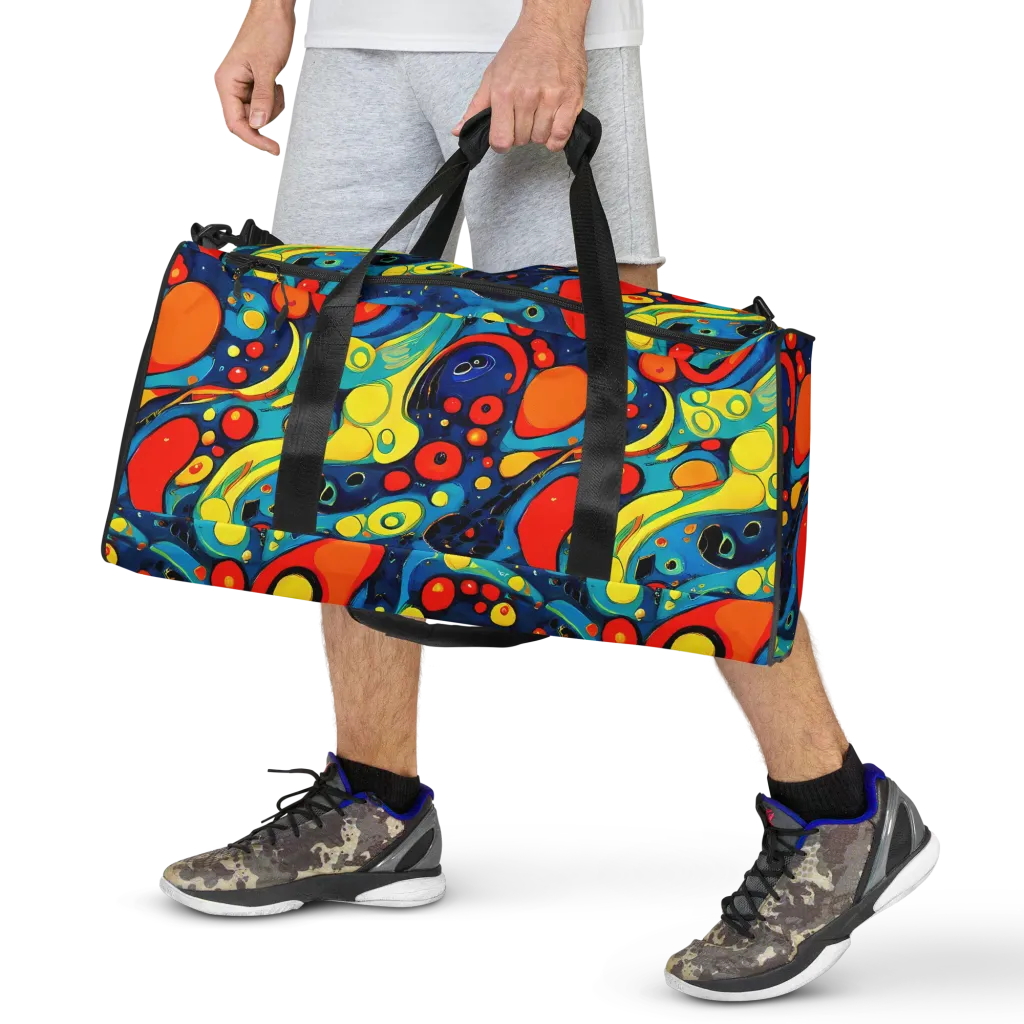 Vivid Amoeba on Duffle Bag — Front
