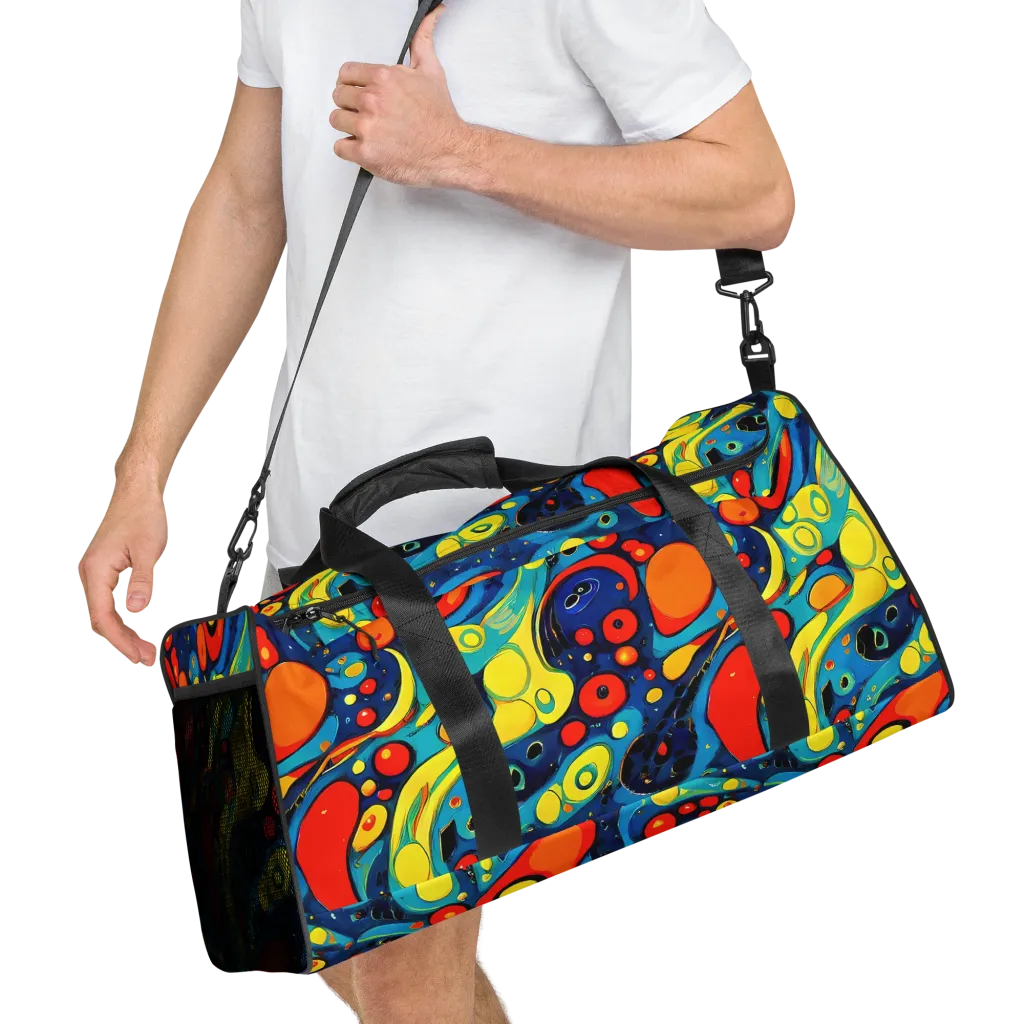 Vivid Amoeba on Duffle Bag — Right Front