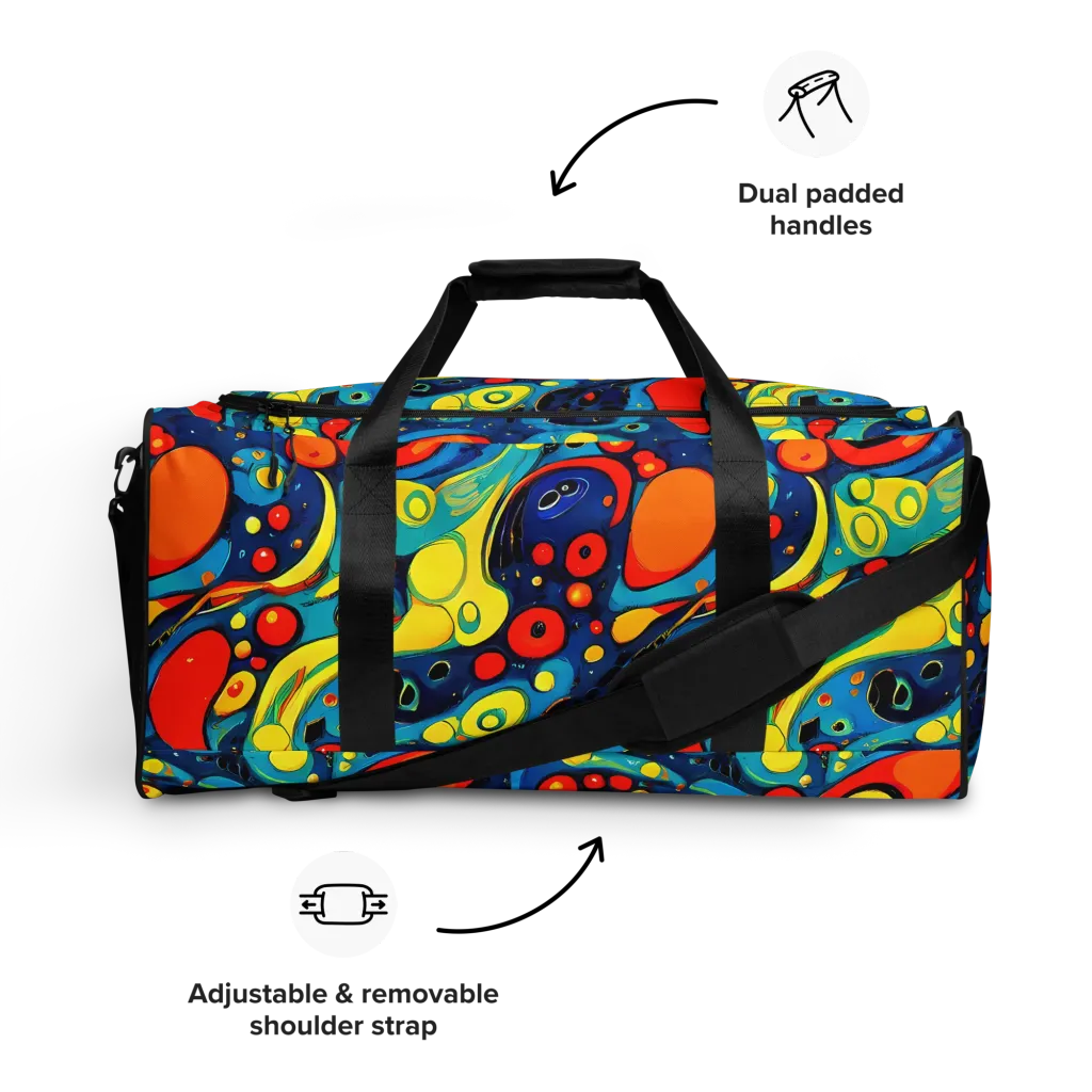 Vivid Amoeba on Duffle Bag — Front