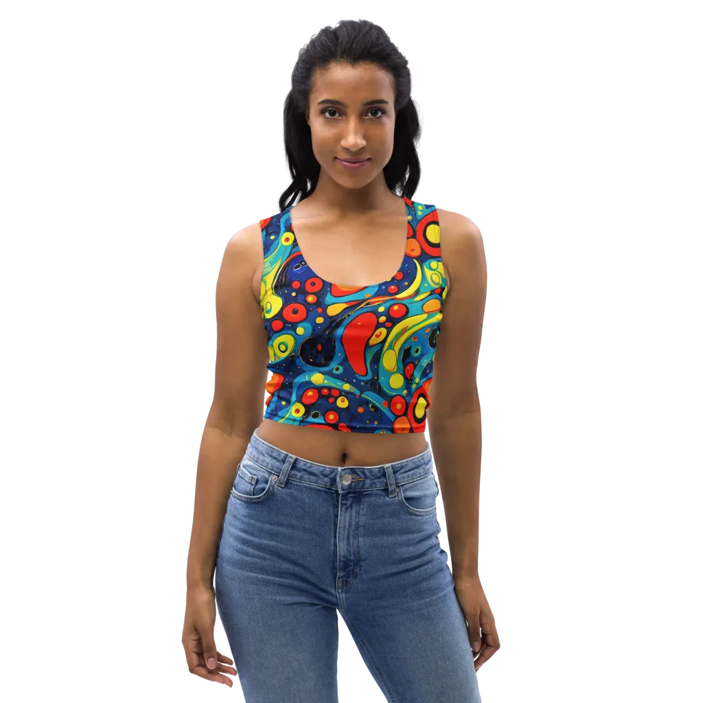 Vivid Amoeba on Crop Top — Front